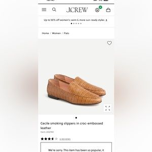 J.Crew croc embossed Cecile smoking loafers